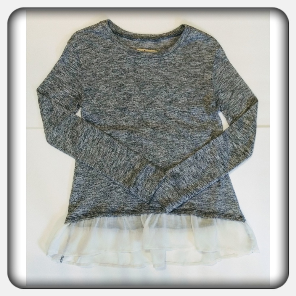 Hollister Knit Top With Tulle Detail